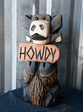 Load image into Gallery viewer, 18" Sitting  "Howdy" Sign Moose
