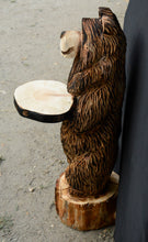 Load image into Gallery viewer, Side Table 3ft Standing Bear on Base Chainsaw Carving | Chainsaw Artist Jess Alice
