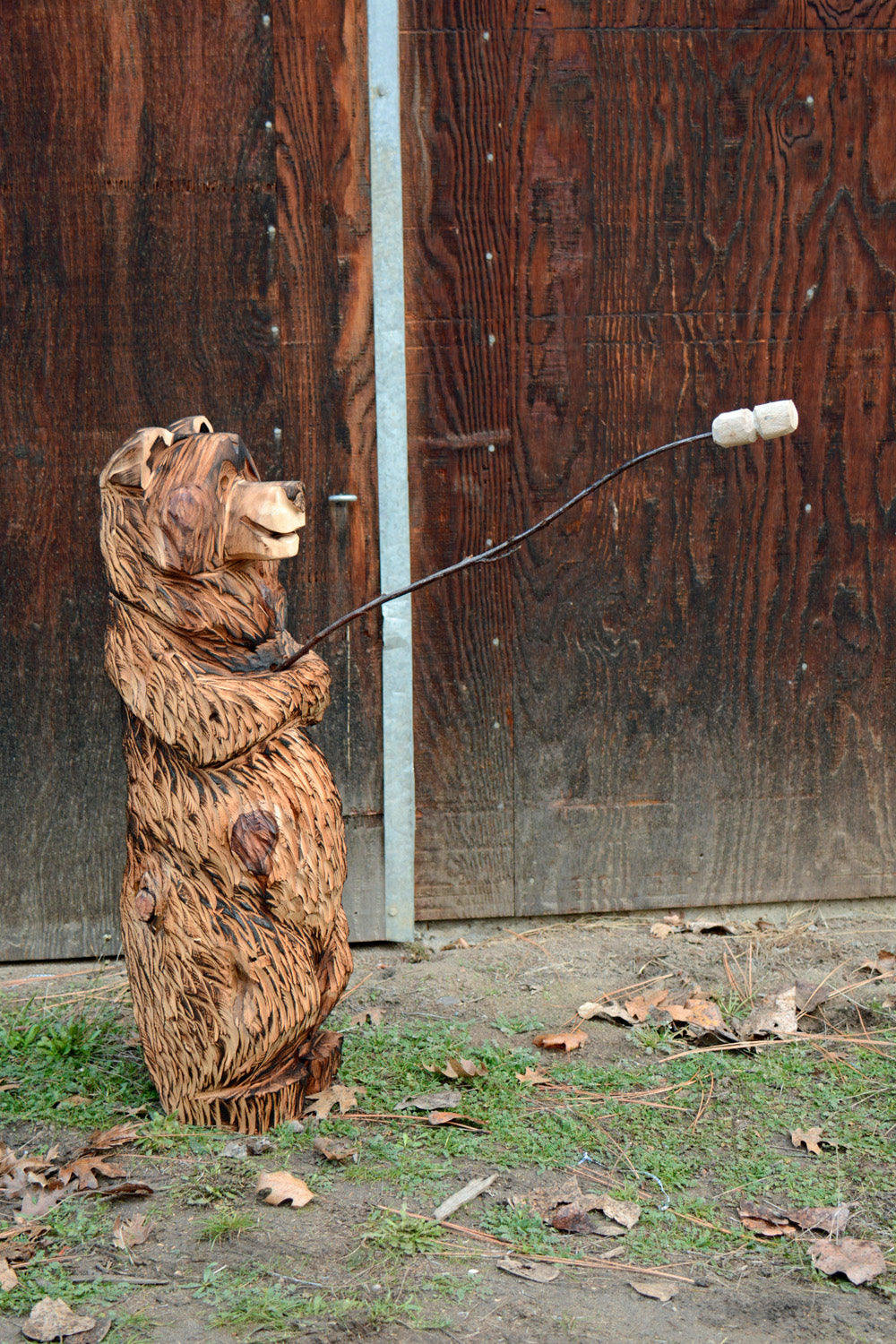 bear fishing pole 3ft Chainsaw Carved Bear| - Flag Subcategory Code__Reel Fly 13 Fishing Origin Model Made from standing dead Color:Blue Back Chart