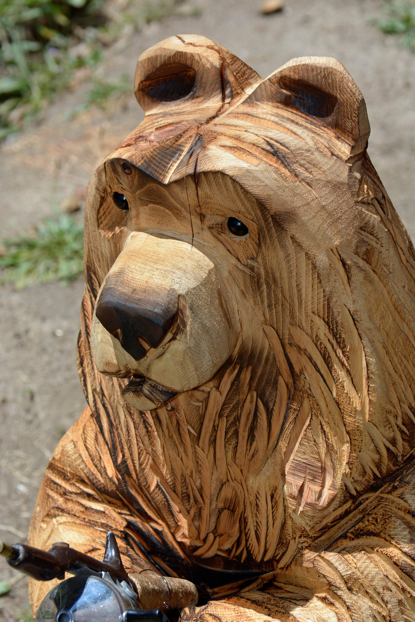 bear scout fishing pole 3ft Bear holding a Fishing Rod (Fish SOLD Separate)