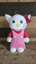 Load image into Gallery viewer, 15″ Hello Kitty–Inspired Chainsaw Carved Wood Sculpture – Hand Painted Redwood

