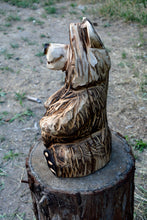 Load image into Gallery viewer, Standard 16&quot; Sitting Bear|  Chainsaw-Carved Cedar Sculpture | Artist Jess Alice
