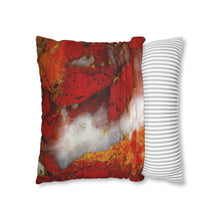 Load image into Gallery viewer, Faux Suede Square Pillowcase | Abstract Macro Rock Art &quot;Red River&quot; | Artist Jess Alice | Throw Pillow Cushion - Cover Only - Jess Alice
