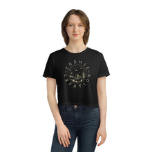 Load image into Gallery viewer, &quot;Cosmic XX Creation&quot; Cropped Tee | XX Norse Rune &quot;Where There&#39;s A Will, There&#39;s a Way&quot; | Boho - Spiritual - Hippie - Astrology - Women&#39;s Flowy Mid Drift Shirt - Jess Alice

