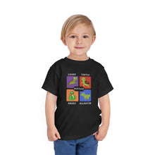 Load image into Gallery viewer, Toddler Clothing | Reptiles T-Shirt | Lizard, Turtle, Snake, Alligator | Educational, Interactive Shirt | Color Block Graphic Tee - Jess Alice
