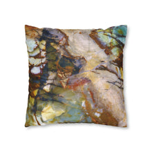 Load image into Gallery viewer, Faux Suede Square Pillowcase | Abstract Macro Rock Art &quot;River Glass&quot; | Artist Jess Alice | Throw Pillow Cushion - Cover Only - Jess Alice
