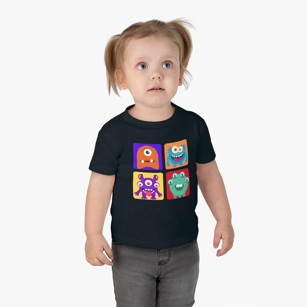 Infant Clothing | Educational Interactive Tee | 1 2 3 4 Color Block Cute Monsters T-shirt - Jess Alice