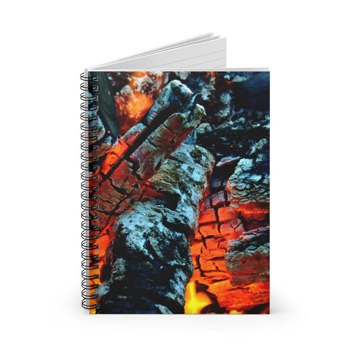 Spiral Notebook Ruled-Line | Artist Jess Alice | “Campfire” Fire Photography Printed on Journal - Lined Paper - Jess Alice