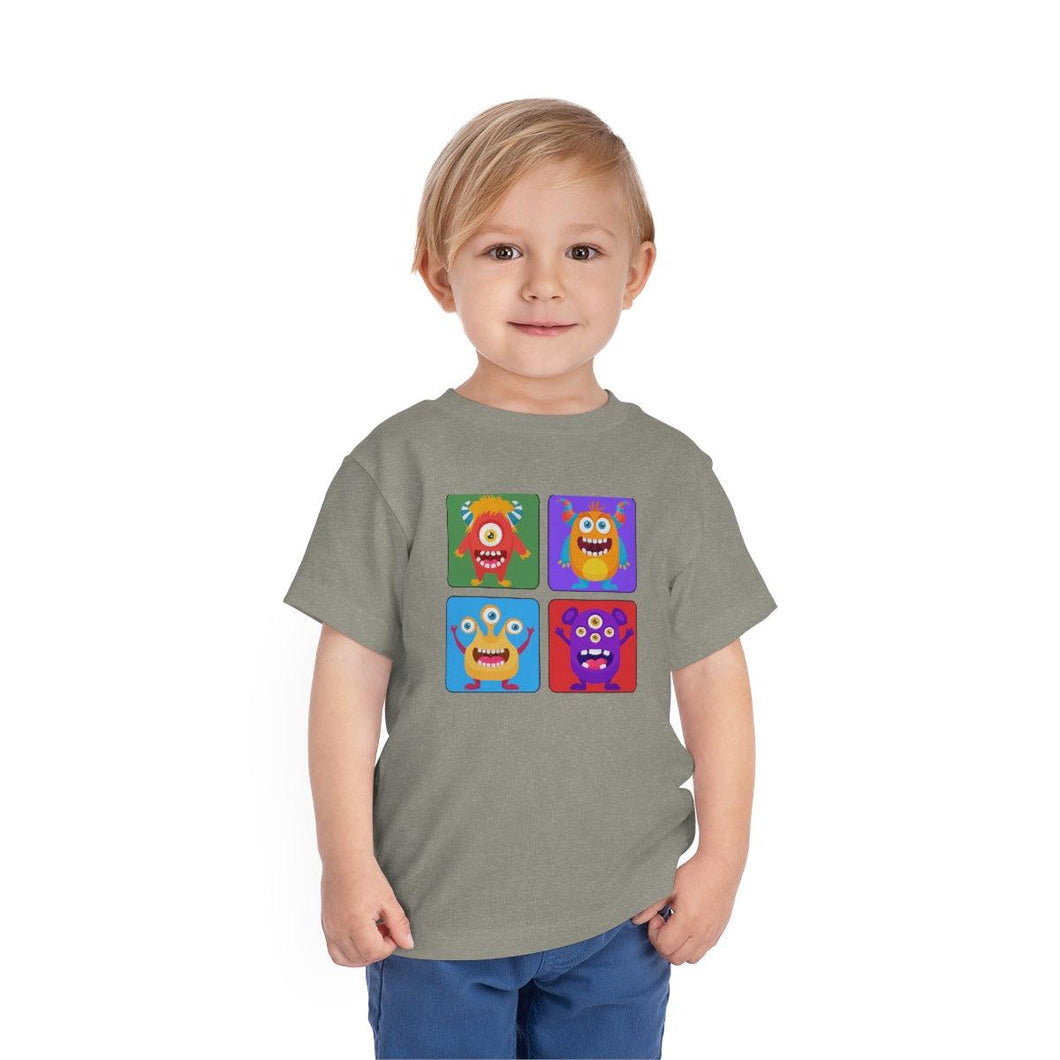 Toddler Clothing | Educational Interactive Tee | Cute Color Block Monsters 1 2 3 4 T-shirt - Jess Alice
