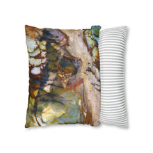 Load image into Gallery viewer, Faux Suede Square Pillowcase | Abstract Macro Rock Art &quot;River Glass&quot; | Artist Jess Alice | Throw Pillow Cushion - Cover Only - Jess Alice
