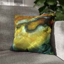 Load image into Gallery viewer, Faux Suede Square Pillowcase | Abstract Macro Rock Art &quot;Reflection&quot; | Artist Jess Alice | Throw Pillow Cushion - Cover Only - Jess Alice
