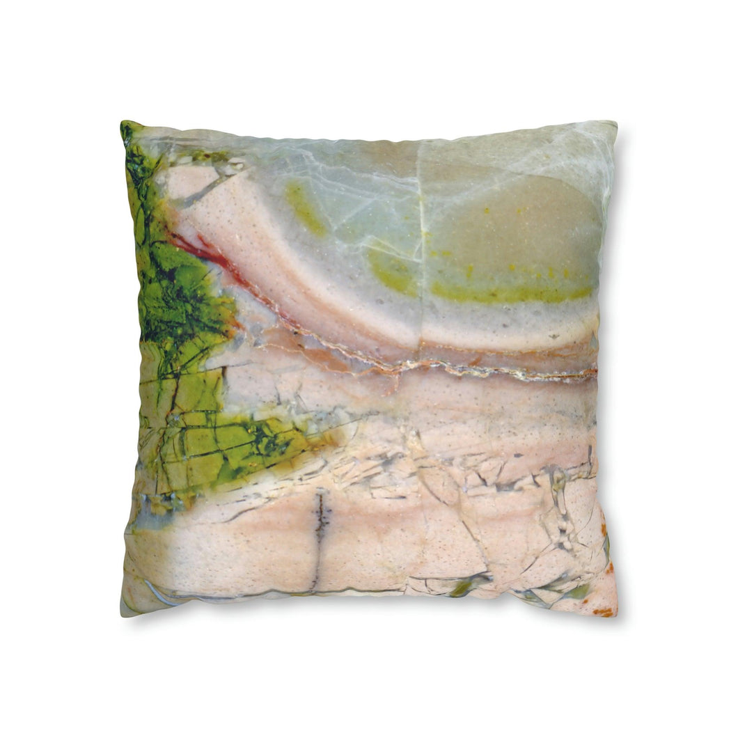 Suede Square Pillowcase | Abstract Macro Rock Art 