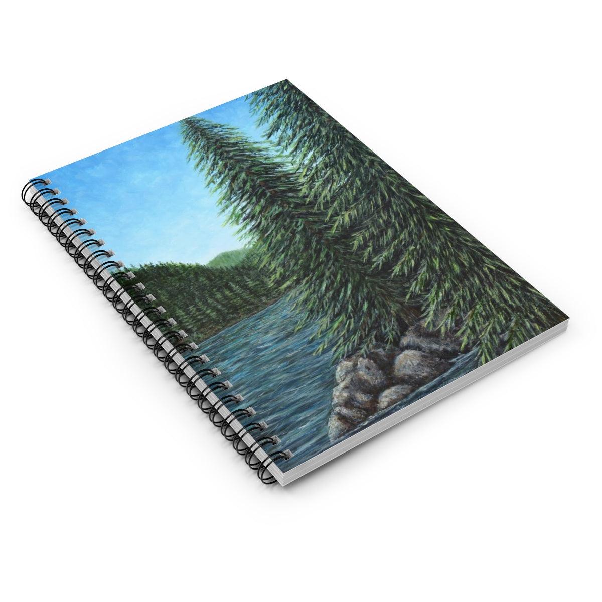Spiral Notebook Ruled-Line | Artist Jess Alice | “Lewiston Lake” Acryl