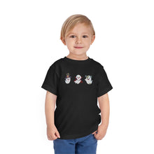 Load image into Gallery viewer, Toddler Clothing | Cute 3 Monster Ghost T-Shirt | Spooky Vampire, Witch, and Frankenstein Ghosts- Supernatural Cartoon Spirit Graphics Tee - Jess Alice
