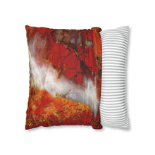Load image into Gallery viewer, Faux Suede Square Pillowcase | Abstract Macro Rock Art &quot;Red River&quot; | Artist Jess Alice | Throw Pillow Cushion - Cover Only - Jess Alice
