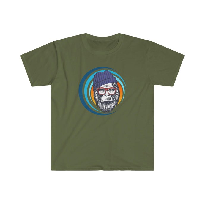 Hipster Big Foot Head Graphic Tee | Sasquatch in beanie and glasses| Unisex Soft style T-Shirt - Jess Alice